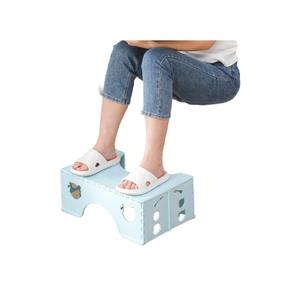 7inches Foldable Toilet Stool (Blue), Healthy Bathroom Squatting Posture Poop Stool with Anti-Slip Feet, A Good Helper to Effective Relief of Constipation, Easy to Storage Toilet Squat Stool