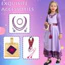 Wish Asha Costume for Girls Princess Halloween Christmas Dress Purple Cosplay Outfit (Purple)