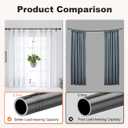 3 x Black Curtain Rods for Windows 36"- 48", Decorative Drapery Rod Adjustable by Splicing, 5/8 inch Small Curtain Rod for Bedroom, Living Room, Kitchen and Outdoors