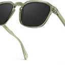 Extraordinary Acetate Polarized Sunglasses for Men Women Anti-Oil Pollution/Anti-Corrosion/Scratch Resistant Lens, Trendy Designer Square Outdoor Sun Glasses Green Sunnies with Metal Wires