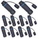 10PCS Shielded RJ45 Waterproof Panel Mount Connector IP68 Cat5/5e/6 8P8C Ethernet LAN Cable Coupler Female to Female Outdoor Network Adapter
