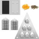 36 Pack Surface Mount Impaler Acoustic Panel Mounting Hardware - 4.6" X 3.9" Triangle Push-On Impaler Mount with Screws, 6-Prong Angled Acoustic Insulation Impaling Clips for Soundproof Wall Panels