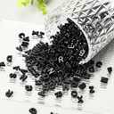 Augshy 700Pcs Large Letter Beads Black Plastic A-Z Mixed Alphabet Shape Beads for Jewelry Making Bracelets Necklaces Key Chains Shoelaces Crafts Party Decor(9x12mm)
