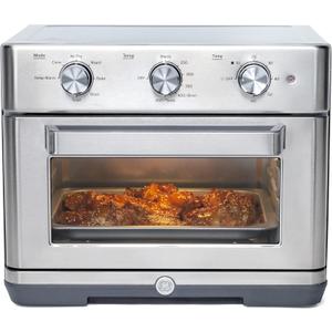 GE Mechanical Air Fryer Toaster Oven + Accessory Set | Convection Toaster with 7 Cook Modes | Large Capacity Oven - Fits 12" Pizza | Countertop Kitchen Essentials | Stainless Steel