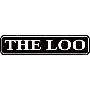 The Loo Vintage Metal Sign - Rustic Bathroom & Restroom Decor, 16" x 4"