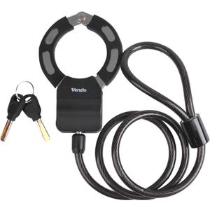 Venzio Electric Scooter Lock with 2.62FT x 8mm (0.31inch) Q235 Steel, Heavy Duty Anti-Theft Bike Lock and Keys, Portable Cable Lock for Scooter, Bicycle, E-Bike, Motorcycle, Gate, Fence, Toolbox