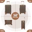 Hulsin Carry on Luggage with Spinner Wheels, 22x14x9 Airline Approved Carry-on Suitcase, Small Hardside Luggage with TSA Lock,Hard Shell Suitcase,Hard Case for Travel (Coffee, 20-Inch), 1-Piece