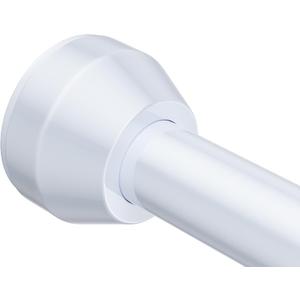 TEECK Shower Curtain Rod, 32-50 inch Adjustable Tension Spring, 1 Inch Shower Curtain Rod Tension, Anti-Slip, Rust-Proof, No Drilling, for Bathroom, White