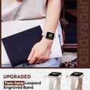 MoKo 2Pack Watch Band Compatible with Apple Watch Ultra/Ultra2 49mm/Series 10/9/8/7/6/5/4/3/2/1/SE 38/40/41/42/44/45/46mm,Slim Leopard Engraved Silicone Strap Adjustable Wristband