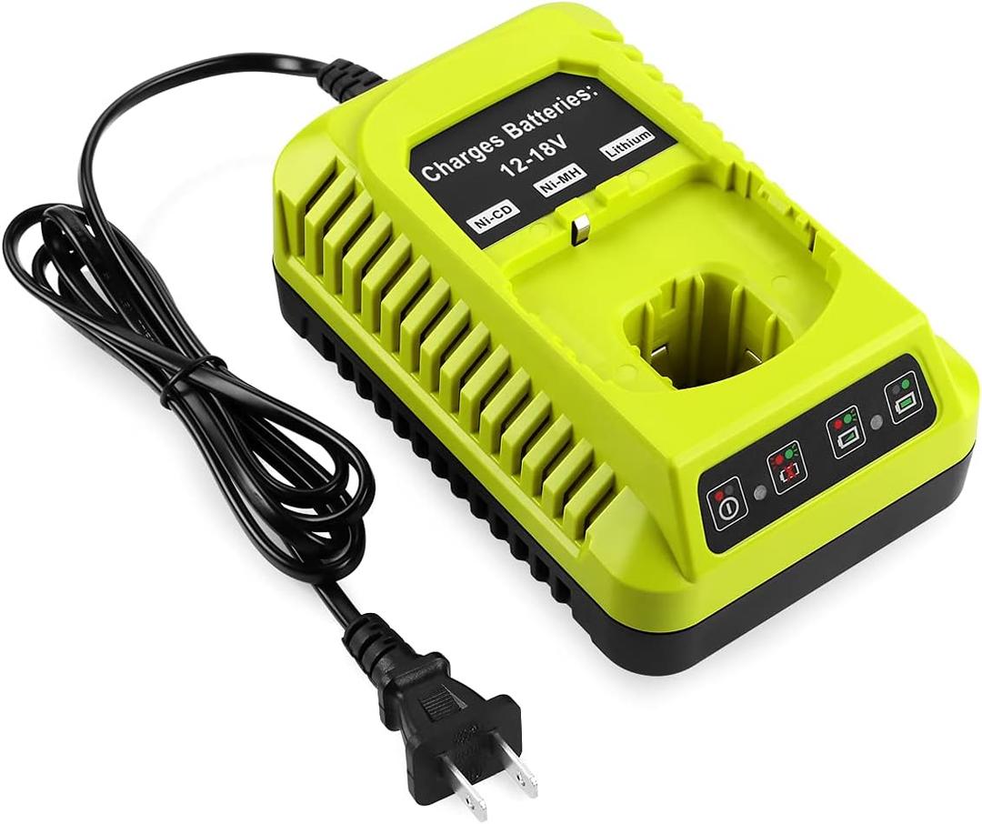 P117 P118 18V Rapid Charger Replacement for Ryobi One+ 12V 14.4V 18V Lithium/NiMh/Nicad Battery Charger Compatible with P102 P108 P189 P197 P103 P105 P107 P190 P191 Batteries