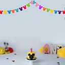 45pcs Rainbow Mouse Head Banner Flags Colorful Felt Fabric Cartoon Banners Reusable Cutouts Mouse Garland for Birthday Party Decoration Supplies, Room Decor, Baby Shower, Classroom Decorations