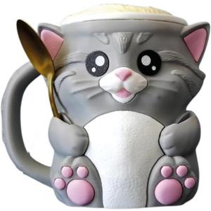 Ice Cream Pint Holder  Fits Standard Pints  Dual Spoon Sockets  Keeps Hands Warm  Fun Unique Designs with Vibrant Colors  Reusable Ice Cream Sleeve - Ramen Noodle Holder (Cat)