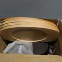 4 Pack Mini Cast Iron Fajita Skillet Set, 8.5 x 6.1 Inch Sizzling Plate with Wooden Base, Small Oval Casserole Dishes, Cast Iron Pizza Baking Steak Pan for Stove, Oven, Grill