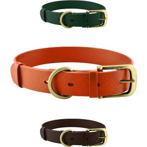 Tuff Pupper Classic Heavy Duty Dog Collar | 10x Stronger Than Leather | 100% Waterproof & Odor Proof Dog Collar | Tough Rust-Proof All Metal Hardware (Burnt Orange)