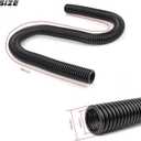 48" Flexible Radiator Hose Stainless Steel Universal Water Hoses Adapter Coolant Radiator Hose Kit With 4Pcs Chrome Caps (8 Clamps, Black)