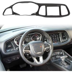 Voodonala for Challenger ABS Carbon Fiber Center Consoles Dash Board Dashboard Instrument Gauge Cluster Panel Protecter Cover Trim Fascia Garnish for2015-2025+Dodge Challenger Interior Accessories4pcs