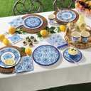 Trendware Blue Willow Disposable Paper Dinner Plates, 9 inch, 24 Count, Decorative Design, Premium Strength, Heavy Duty, Microwave Safe, Use for Parties, Birthdays, Tea, Picnics, Barbecues, Everyday