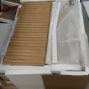 Yusong Night Stand, Wood Fluted Nightstand, 22" Large Bedside Table End Table with Faux Marble Wood Top, Modern Night Stands with Drawer Storage for Bedroom Living Room, Natural Oak