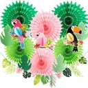 Toucan Parrot Luau Party Decorations,Pool Party Decorations Tropical Bird ,Tiki Bar Decor,Hawaiian Decor ,for Summer,Beach Pool,Tiki,Wedding,Birthday Supplies (Palm Leaf Parrot)