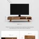 Tinamo 24" Wood Monitor Stand Riser with Sliding Door and Cable Management