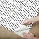 RoomMates RMK12275PL Tick Marks Peel and Stick Wallpaper, Black, White, 20.5 inches wide x 18 feet