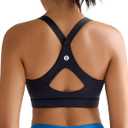 RUNNING GIRL Sports Bra for Women,Y Back Molded Cup Strappy Running Sports Bra with Sewn in Pads (X-Large, Black)