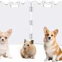 Acrylic Dog Gate for doorways, Clear Free Standing Dog playpen Indoor for Dogs,Guinea Pig,Transparent Foldable Doggy gate for The House, Doorway, Stairs,White Puppy playpen for Home 6 Panel