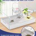 MoonOrange Large Turtle Tank Kit(Tank + Light + Water Pump), Acrylic Turtle Tank Starter Kit with Upgrade Rain Shower Head, Adjustable 5W Water Pump, Higher Fences and Multi-Function Area. (L-Kit)