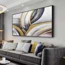 Framed Abstract Wall Art Black White and Gold Abstract Painting Canvas Wall Artwork Modern Home Wall Decor for Living Room Bedroom Office 24"x48"