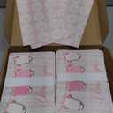 Pipilo Press Thank You Cards Baby Shower - 60 Pack, 4 x 6 In, Pink Clothesline - Blank Interior & Stickers - Bulk Baby Girl Thank You Cards with Envelopes