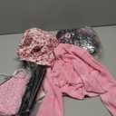 Old Lady Costume for Kids 100 Days of School Costume for Girls 100th Day of School Granny Old Lady Dress Up Accessory (5-7X, Pink)