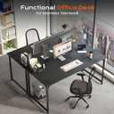 PRAISUN 47 X 24 Inch Computer Desk with Deeper Desktop, Gaming Office Writing Work Desk for Home Office, Study, Bedroom, Work from Home, Metal Frame, Black