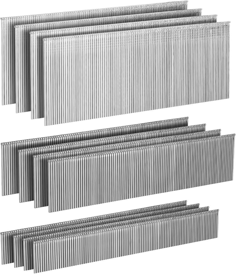 PINOZE 18 Gauge Stainless Steel Brad Nails, 1200-Count (2", 1-1/4", 3/4", 400 Per Size), 304 Stainless Steel Small Finishing Nail Gun Nails for Pneumatic, Electric Brad Nailer Gun