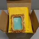 Vicenpal 12 Pcs Gold Tiny Picture Frame 2.5 x 1.6 Inch Small Vintage Oval Picture Frames Stylish Vintage Baroque Ornate Antique Resin Oval Table Display for Home Wedding (Antique Style)