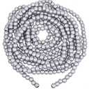 16 Feet Christmas Wood Bead Garland Wooden Bead Garland for Christmas Tree Holiday Decoration (Silver)