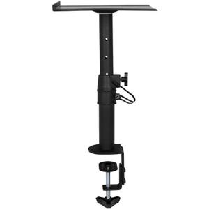 Monoprice Universal Clamp-On Desktop Speaker Mounts Pair Height-Adjustable 9 x 9 inch Tray, Fits Most Bookshelf Studio Monitor Speakers
