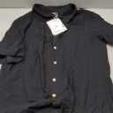 Women's Cotton Work Button Down Shirts Basic Long Sleeve Office V Neck Shirt Casual Business Blouses Tops, Small
