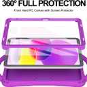 TOPESCT Kids Case for 11" iPad (A16) 11th Gen 2025,10.9" iPad 10th Gen 2022 - Made of Kid-Friendly Silicone, with Built-in Screen Protector, Shockproof Handle Stand Case (Purple)