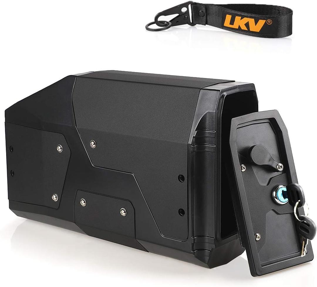 LKV R1200GS Tool Box Motorcycle Left Side Bracket with Stainless Steel Case Replacement for BMW R1250GS LC ADV Adventure F750 F850 Accessories (Black/Black)