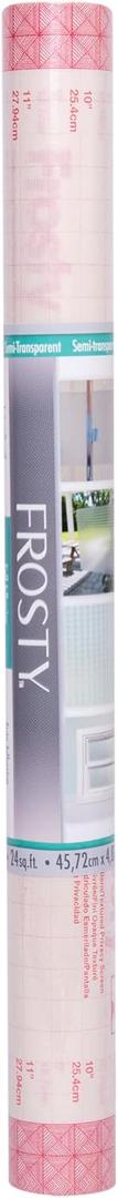 Con-Tact Brand Creative Clear Covering, Versatile and Self-Adhesive Shelf Liner, Semi-Transparent Privacy Film, Protective Clear Vinyl, 18'' x 16', Frosty Diamonds (4.4"W x 46"L)