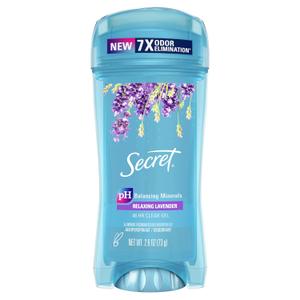 Secret Fresh Antiperspirant Deodorant for Women, 72hr Breathable Sweat & Odor Protection, Instant Freshness & Gentle, PH Balancing Minerals, Clear Gel, Relaxing Lavender Scent, 2.6 oz (2.6 Ounce (Pack of 1), Multi)
