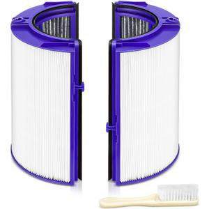 Combi 360Glass HEPA+Activated Carbon Filter For Dyson HP1 TP09 TP07 TP06 TP04 TP10 TP7A HP04 HP06 HP07 HP09 HP10 HP4A HP7A PH01 PH02 PH03 PH04 PH3A DP04 PC1 Air Purifier, #965432-01 (1 Pack, Purple)