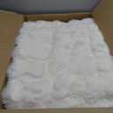 Lotus Karen King Size Faux Fur Blanket Cream White - Big Bubble Rabbit Fluff Throw for Bed Large Fluffy Fuzzy Cozy Thick Furry Plush Shaggy Blankets 108x90 Inches