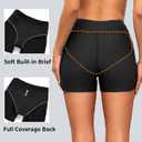 Daci Women High Waisted Swim Shorts - 3"/5"/7" Bathing Suit Short with Pockets Liner Tummy Control Swimsuit Bottom Boy Short (Black, XL)