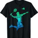 Badminton Player Shuttlecock Boys Kids Men Youth T-Shirt, Medium