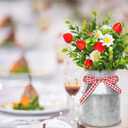 3 Pack Strawberry Mason Jar Table Centerpiece, Artificial Strawberry Home Centerpieces Fake Strawberry Daisy Plants with Faux Leaves for Summer Farmhouse Wedding Decor, Tiered Tray Tabletop Display
