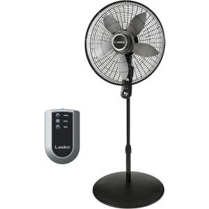 Lasko Oscillating Pedestal Fan, Adjustable Height, Timer, Remote Control, 4 Speeds, Floor Fans for Home Bedroom, Living Room, and Home Office, 20", Black, S20620