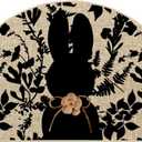 Artoid Mode Black Rabbit Bunny Leaves Easter Semicircular Doormat, Home Decor Low-Profile Switch Rug Door Mat Floor Mat for Indoor Outdoor 17x29 Inch