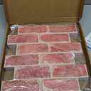 3D Red Brick Wall Panels, Peel and Stick Brick Tiles, 10 Pcs of 12"X12", Small Size Thin PVC Faux Brick Adhesive Whitewash Red Brick Backsplash Fake Brick Paneling, Paintable Decorative Tile