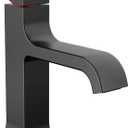 Delta Velum Matte Black Bathroom Faucet 1 Hole, Single Hole Bathroom Sink Faucet for Vanity, Metal Push-Pop Drain Assembly, Matte Black 539-BLMPU-DST